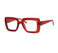 Eyekepper Occhiali da lettura dal design quadrato da donna elegante aiuto per la lettura taglie forti, Colore: rosso, +2.50