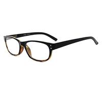 Eyekepper Occhiali da Lettura Montatura Resistente Pratica Lenti Trasparente per Uomini Donne Colore Nero/Giallo +0.75