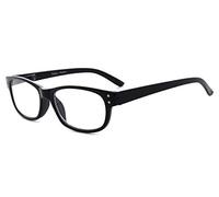 Eyekepper Occhiali da Lettura Montatura Resistente Pratica Lenti Trasparente per Uomini Donne Colore Nero +0.75