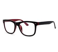 Eyekepper Occhiali da Lettura per Uomo e Donna con Cerniere a Molla Lenti Trasparenti Resistente Nero Rossa 1.50