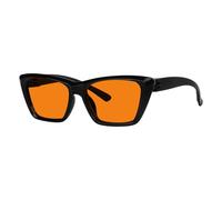 Eyekepper Occhio di Gatto Senza Metallo Occhiali 100% Anti-Luce Blu Lente Arancione con Cerniere a Molla Senza Viti Occhiali da Computer per Donna Nero