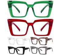 Eyekepper Oversize Senza Metallo Senza Viti Occhiali da Lettura Cerniere a Molla per Donna - 6 Paia Lettori con Montatura Grande +2.75