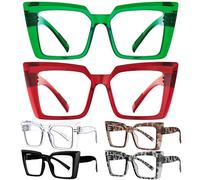 Eyekepper Oversize Senza Metallo Senza Viti Occhiali da Lettura Cerniere a Molla per Donna - 6 Paia Lettori con Montatura Grande +3.25