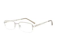 Eyekepper Primavera Cerniere Lettori Occhiali da Lettura Metallo a Mezza Montatura Rettangolo Argento +0.75