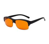 Eyekepper Sovraocchiali Anti-blu luce 100% Bloccando, Sopra gli Occhiali da Lettura e da Vista con Lente Aggiuntiva di Ambra, Montatura Nera