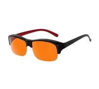 Eyekepper Sovraocchiali Anti-blu luce 100% Bloccando, Sopra gli Occhiali da Lettura e da Vista con Lente Aggiuntiva di Ambra, Montatura Nera Rossa