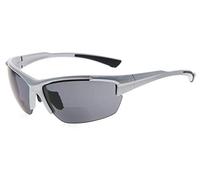 Eyekepper TR90 Sport Baseball metà-montatura Occhiali da sole bifocale in Esecuzione Pesca Guida Golf Softball Escursionismo lettori (Argento Perlato, + 2.50)