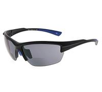 Eyekepper TR90 Sport Baseball metà-montatura Occhiali da sole bifocale in Esecuzione Pesca Guida Golf Softball Escursionismo lettori (Telaio Nero Tempio Blu, + 2.00)