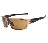 Eyekepper TR90 sport Occhiali da sole bifocale Baseball in esecuzione Pesca Guida Golf Softball escursionismo lettori (Marrone Opaco, + 2.50)