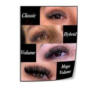 Eyelash Extension Portfolio Poster Style Lookbook Reference Canvas Wall-Art for Beauty Salon(Unframed,08x12inch(20x30cm))
