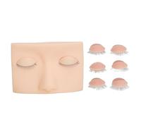 Eyelash Mannequin, Head Practice Realistic 3 Pairs,Removable Single Layer Eyelids for Lashes Extensions Training Makeup Head (Rosa)