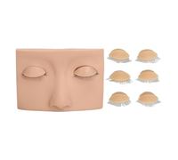 Eyelash Mannequin, Head Practice Realistic 3 Pairs,Removable Single Layer Eyelids for Lashes Extensions Training Makeup Head (Colore della pelle)