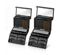 Eyeliner 3 in 1 e Timbro Ciglia Inferiori Kit, Nero e Marrone w | Waterproof, Antisbavatura, Asciugatura rapida, Punta fine, Sguardo alato, Neo, Principiante(#2Pcs)