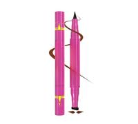 Eyeliner a Doppia Testa con Timbro - Eyeliner Waterproof Nero ad Asciugatura Rapida - Strumento Facile per Occhi di Gatto, Perfetto per Principianti (Marrone)