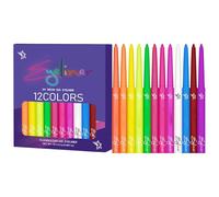 Eyeliner colorato, set eyeliner colorato, 12 colori, ad asciugatura rapida, impermeabile, accessorio per feste Neon Glow, fodera grafica altamente pigmentata per una lunga durata