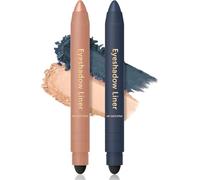 Eyeliner impermeabile 2025, opaco ad asciugatura rapida, penna Kajal, colore nero, con spugna Shadow Liner 2 in 1, eyeshadow resistente alle sbavature, colore nero (6 pezzi)