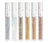 Eyeliner liquido glitterato, eyeliner liquido impermeabile, 6 colori, set di colori, per occhi con glitter a lunga durata, anti-macchia, per sera