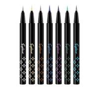 Eyeliner liquido glitterato, set di matite eyeliner glitterate, kit di matita eyeliner con glitter e perline, penna per sopracciglia colorata altamente pigmentata, 7 pezzi, penna a lunga durata da