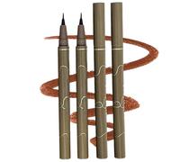Eyeliner liquido impermeabile Confezione da 4 penna eyeliner ultra fine in marrone a lunga durata e resistente alle sbavature per l'uso quotidiano Marrone scuro