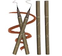 Eyeliner liquido waterproof, confezione da 4, penna eyeliner marrone ultra fine, a prova di sbavature e lunga tenuta per stili di trucco naturali Marrone scuro.