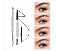 Eyeliner Waterproof Stellato Sky Diamante Silver Tube Doppia testa Sopracciglio Matita Impermeabile Gli occhi della durata Nero Marrone Brown Rendi la penna girevole Eyeliner(1)