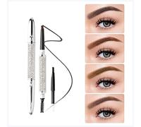 Eyeliner Waterproof Stellato Sky Diamante Silver Tube Doppia testa Sopracciglio Matita Impermeabile Gli occhi della durata Nero Marrone Brown Rendi la penna girevole Eyeliner(4)