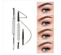 Eyeliner Waterproof Stellato Sky Diamante Silver Tube Doppia testa Sopracciglio Matita Impermeabile Gli occhi della durata Nero Marrone Brown Rendi la penna girevole Eyeliner(3)