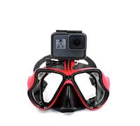 Eyeon Nuoto Maschera Subacquea Sub Occhiali Immersioni per Snorkeling con Supporto per Action Camera per GoPro, Xiaomi YI, SJCAM, Apeman, Crosstour, Victure, Campark AKASO, WIMIUS, DBPOWER (Rosso)