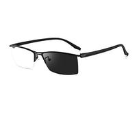EYEphd 2021 Occhiali da Lettura da Esterno da Uomo fotocromatici, Occhiali da Sole con Lenti asferiche 1,56 in Resina/Montatura in Metallo Anti-UV ingrandimento da +1,0 a +3,0,Nero,+2.5