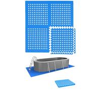 EYEPOWER 4 Tappetini Grandi: 1m² Base per Piscine Fuori Terra - 50 x 50 cm Tappeto Puzzle Piscina - Piano per Piscina Fuori Terra - Pavimento per sotto Piscina - Pool Piastrelle Piscina Esterno