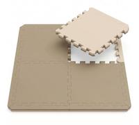 EYEPOWER 4 Tappetini Puzzle per Sport ciascuno 63x63cm in ornice Tappeto Estensibile Eva 20mm di Spessore Double-Face Marrone Beige