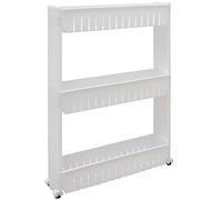 EYEPOWER Scaffale Stretto 12,5cm Portaoggetti Cucina Bagno 3 Livelli Ripiani Bianco