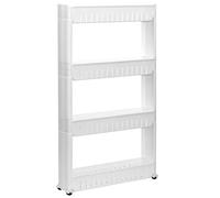 Eyepower Scaffale stretto 12,5cm Portaoggetti Cucina Bagno 4 Livelli Ripiani Bianco