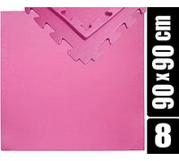 Eyepower, tappetino da allenamento XL, con bordo, set da 8 pezzi, 90 x 90 cm, tappetino da ginnastica, 12 mm, puzzle