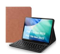 EYERIYO Custodia con Tastiera iPad 11 Generazione A16 2025, Slim Cover Supporto Pencil con Bluetooth Italiano QWERTY Tastiera per iPad 10 Generazione 10.9” 2022 (Marrone scuro)
