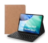 EYERIYO Custodia con Tastiera iPad 11 Generazione A16 2025, Slim Cover Supporto Pencil con Bluetooth Italiano QWERTY Tastiera per iPad 10 Generazione 10.9” 2022 (Marrone chiaro)