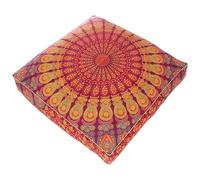 Eyes of India - 35" Large Burgundy Red Mandala Square Floor Meditation Pillow Pouf Cushion Cover Bohemian Accent Boho Chic Seating Dog Bed Handmade