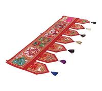 Eyes of India - 40" Finestra Red Door Toran Valance Tapestry Patchwork Wall Hanging Boho Chic Decorative indiano Bohemian Accent fatto a mano