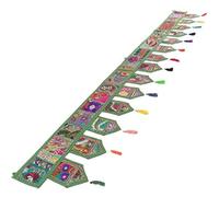 Eyes of India - Mantovana per porta in patchwork verde da 198,1 cm da appendere alla parete - stile boho indiano bohémien chic fatto a mano