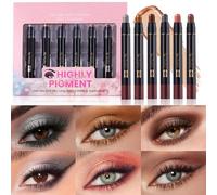 Eyeshadow Crayon, Makeup Pen, Long Lasting Waterproof Pencil, 6 Piece Highlighter Set for Personal Beauty Care, Cosmetics Application Womens Party Looks, Date Night, Daily Use