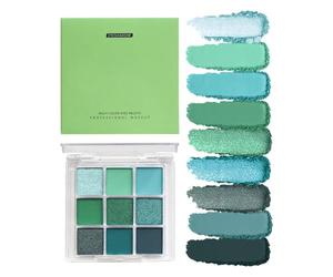Eyeshadow For Green Eyes - 7.4x7.4x1.2cm Avocado Eye Shadow Palette Makeup, Multi-Purpose 9 Colors Pigmented,Waterproof Long-Lasting Professional Stage Glitter Eye Makeup For Green Eyes, Girls Women