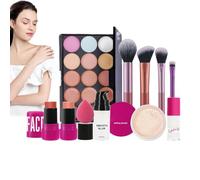 Eyeshadow - Kit di trucco per occhi, eyeliner e pennelli da trucco, set completo con e polvere sciolta, lunga durata per donne, ragazze e adolescenti