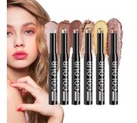Eyeshadow Pen, 6 Colors Smooth Long-Lasting Cream Shadow Stick, Waterproof Shimmer Makeup Crayon Pencil Set for Wedding, Costume, Holiday, Travel, Dressing Room