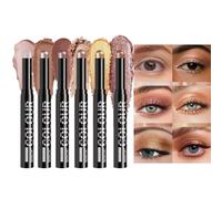 Eyeshadow Stick, 6-Color Glitter Eye Makeup Pen Set, Smooth Long-Lasting Cream Shadow for Wedding, Holiday, Party, Travel, Costume Looks, Easy Application