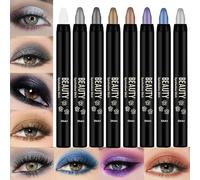 Eyeshadow Stick Set, 8 pz Glitter Eyeshadow Pencil, Smudge-Proof Eyeshadow Sticks, Creamy Eyeshadow Pencils, Lightweight Eyeshadow Sticks, Blendable Eyeshadow Pencils, Long Lasting Eye Makeup, Vibrant