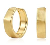 Eyeshock Orecchini a cerchio da donna, piccoli orecchini ipoallergenici con perni in argento S925, placcati in oro 18 carati e oro bianco, non si ossidano, gioielli classici alla moda per regalo