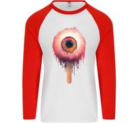 Eyesicle Horror Hangover Eye Gotico Demone Uomo L/S Maglietta Baseball