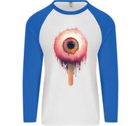 Eyesicle Horror Hangover Eye Gotico Demone Uomo L/S Maglietta Baseball