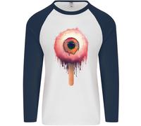 Eyesicle Horror Hangover Eye Gotico Demone Uomo L/S Maglietta Baseball