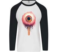 Eyesicle Horror Hangover Eye Gotico Demone Uomo L/S Maglietta Baseball